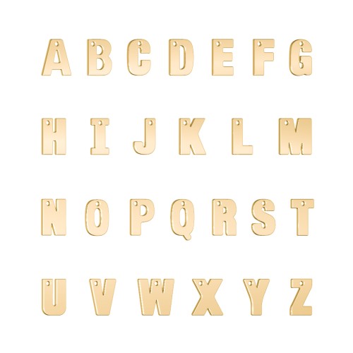 Initial Necklace with 4 Letters - Modern