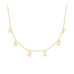 Initial Necklace with 6 Letters - Modern in 18K Gold Plated Silver