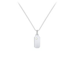 Duchess Dog Tag Initial Necklace with Birthstone