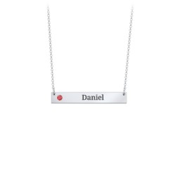 Engravable Birthstone Bar Necklace
