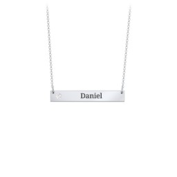 Engravable Birthstone Bar Necklace