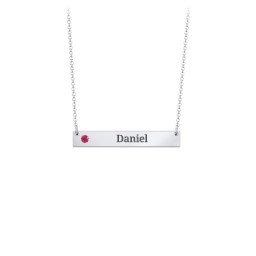 Engravable Birthstone Bar Necklace