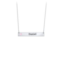 Engravable Birthstone Bar Necklace