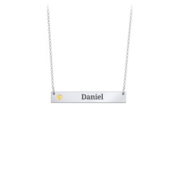 Engravable Birthstone Bar Necklace