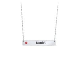 Engravable Birthstone Bar Necklace