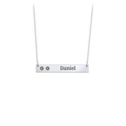 2 Engravable Birthstone Bar Necklace