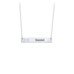 2 Engravable Birthstone Bar Necklace