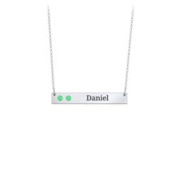 2 Engravable Birthstone Bar Necklace