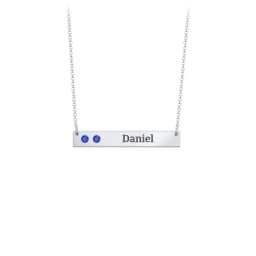 2 Engravable Birthstone Bar Necklace
