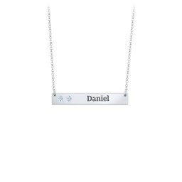 2 Engravable Birthstone Bar Necklace
