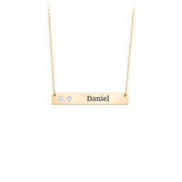 2 Engravable Birthstone Bar Necklace
