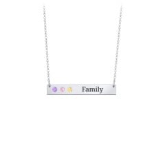 3 Engravable Birthstone Bar Necklace
