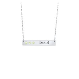 3 Engravable Birthstone Bar Necklace