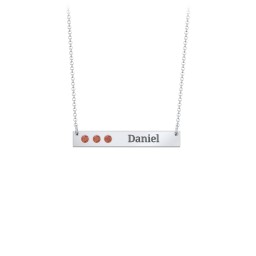 3 Engravable Birthstone Bar Necklace
