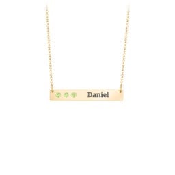 3 Engravable Birthstone Bar Necklace