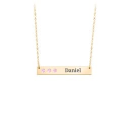 3 Engravable Birthstone Bar Necklace