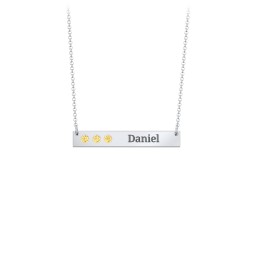 3 Engravable Birthstone Bar Necklace