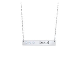 3 Engravable Birthstone Bar Necklace