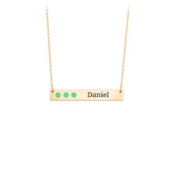 3 Engravable Birthstone Bar Necklace