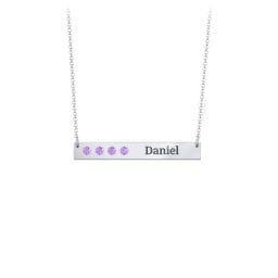 4 Engravable Birthstone Bar Necklace
