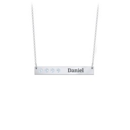 4 Engravable Birthstone Bar Necklace