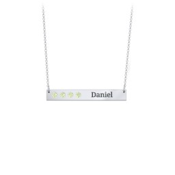 4 Engravable Birthstone Bar Necklace