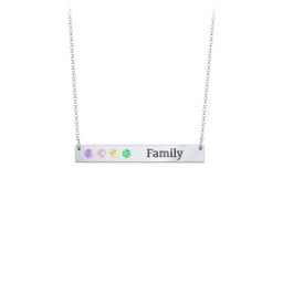 4 Engravable Birthstone Bar Necklace