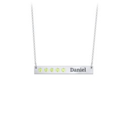 5 Engravable Birthstone Bar Necklace