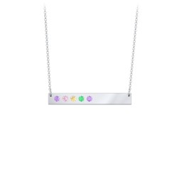 5 Engravable Birthstone Bar Necklace