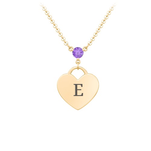 Engravable Heart Necklace with Birthstone