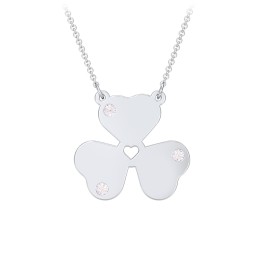 Engravable 3 Leaf Clover Birthstone Necklace