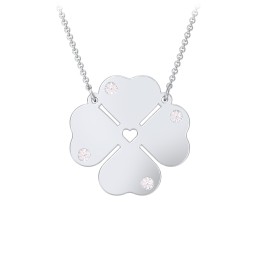 Engravable 4 Leaf Clover Birthstone Necklace