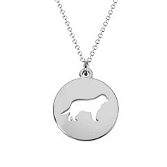 Retriever Dog Cutout Disc Necklace