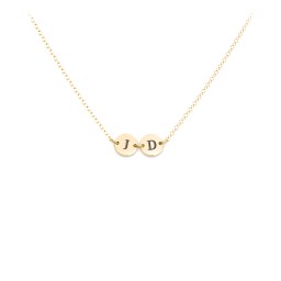 Engravable Initial 2 Disc Pendant in 18K Gold Plated Silver