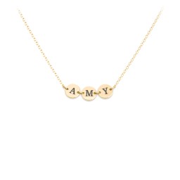 Engravable Initial 3 Disc Pendant in 18K Gold Plated Silver