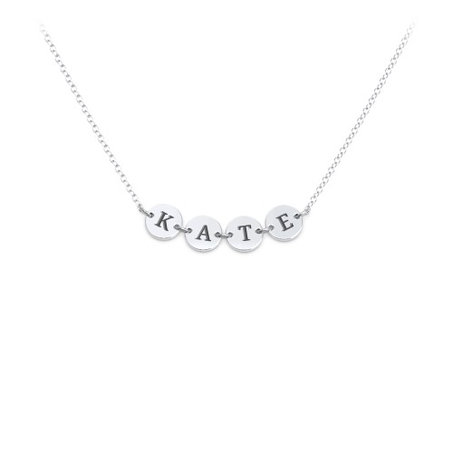 Engravable Initial 4 Disc Pendant – Sterling Silver