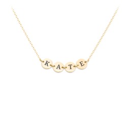 Engravable Initial 4 Disc Pendant in 18K Gold Plated Silver
