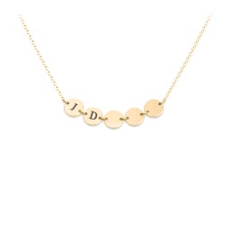 Engravable Initial 5 Disc Pendant in 18K Gold Plated Silver