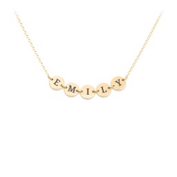 Engravable Initial 5 Disc Pendant in 18K Gold Plated Silver