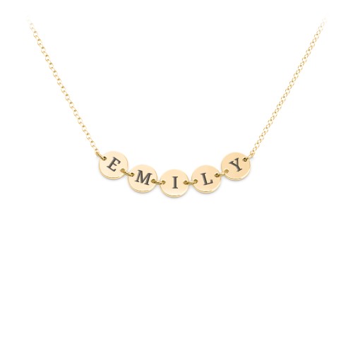 Engravable Initial 5 Disc Pendant – 18K Gold Plated Silver