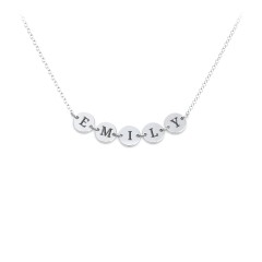 Engravable Initial 5 Disc Pendant – Sterling Silver
