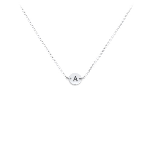 Engravable Initial Disc Pendant – Sterling Silver