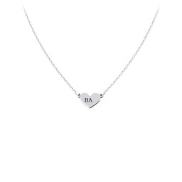Engravable Heart Charm Sorority Necklace in 925 Sterling Silver
