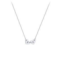 Engravable Initial 2 Heart Necklace