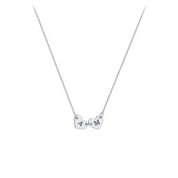 Engravable Initial 2 Heart Necklace