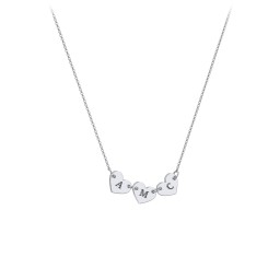 Engravable Initial 3 Heart Necklace
