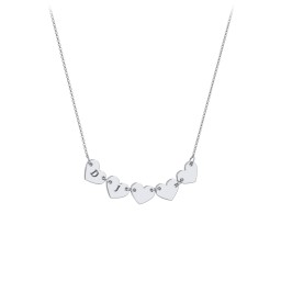 Engravable Initial 5 Heart Necklace