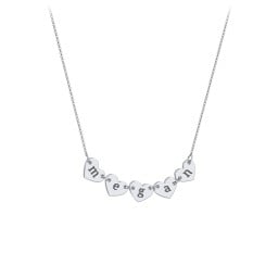 Engravable Initial 5 Heart Necklace