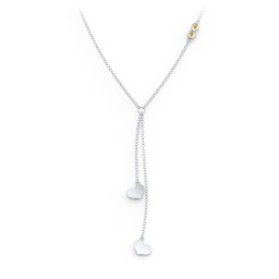 Lariat with Heart Charms and Gemstones