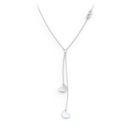 Lariat with Heart Charms and Gemstones